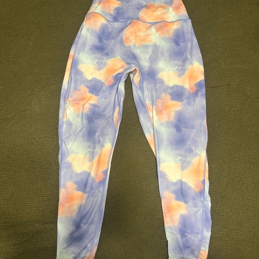 BuffBunny Blue and Orange Tie-Dye Leggings